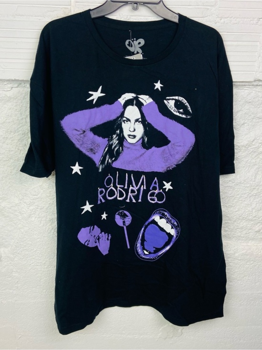 NWT Olivia Rodrigo Black Short Sleeve Graphic Tee with Purple Print size 2X